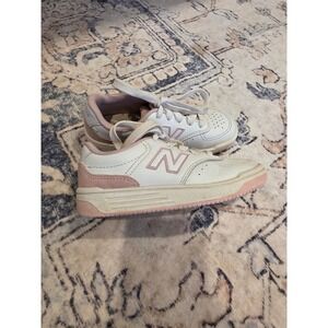 New Balance BB80 Toddler Girls Size 12 Pink and White Lace Up Sneakers
